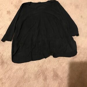 Faux suede front quarter length sleeve top